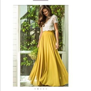 Full Yellow Maxi Skirt